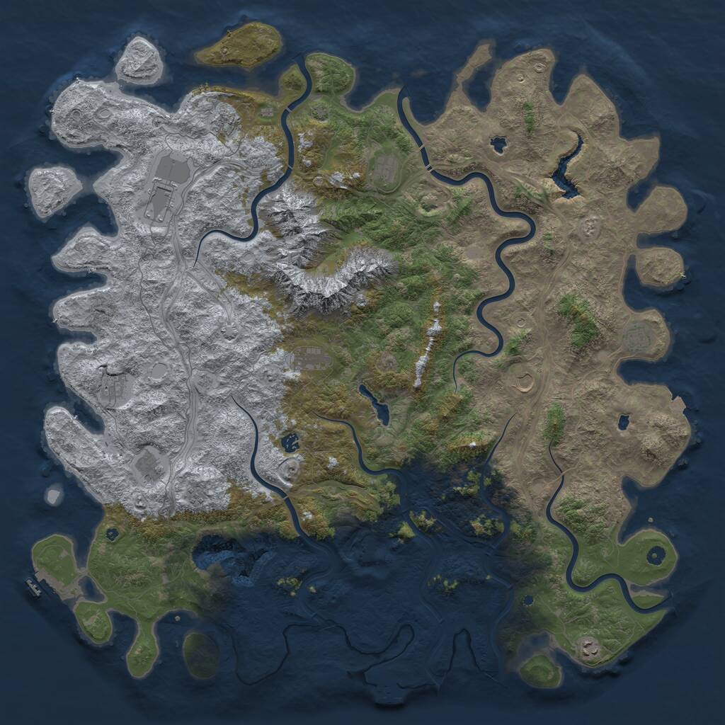 Rust Map: Procedural Map, Size: 5872, Seed: 6656, 17 Monuments