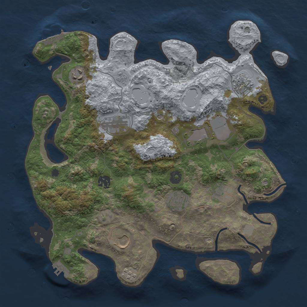 Rust Map: Procedural Map, Size: 3500, Seed: 90965180, 18 Monuments