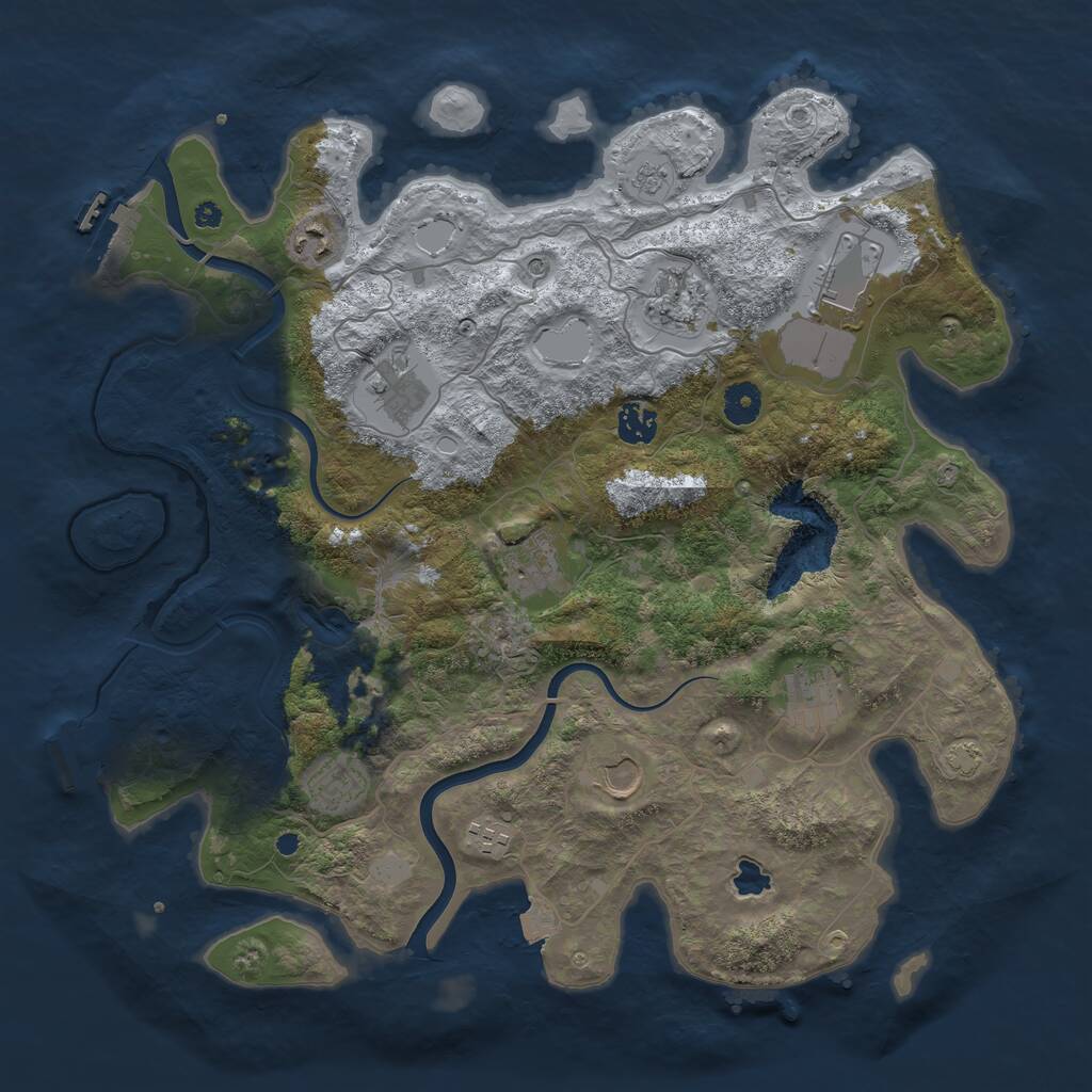 Rust Map: Procedural Map, Size: 4000, Seed: 1780249, 16 Monuments