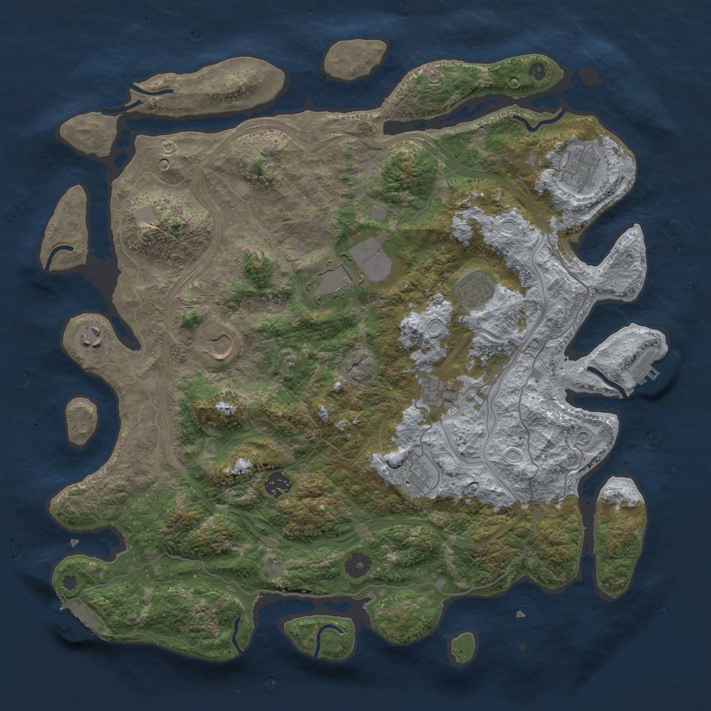 Rust Map: Procedural Map, Size: 4250, Seed: 238418946, 16 Monuments