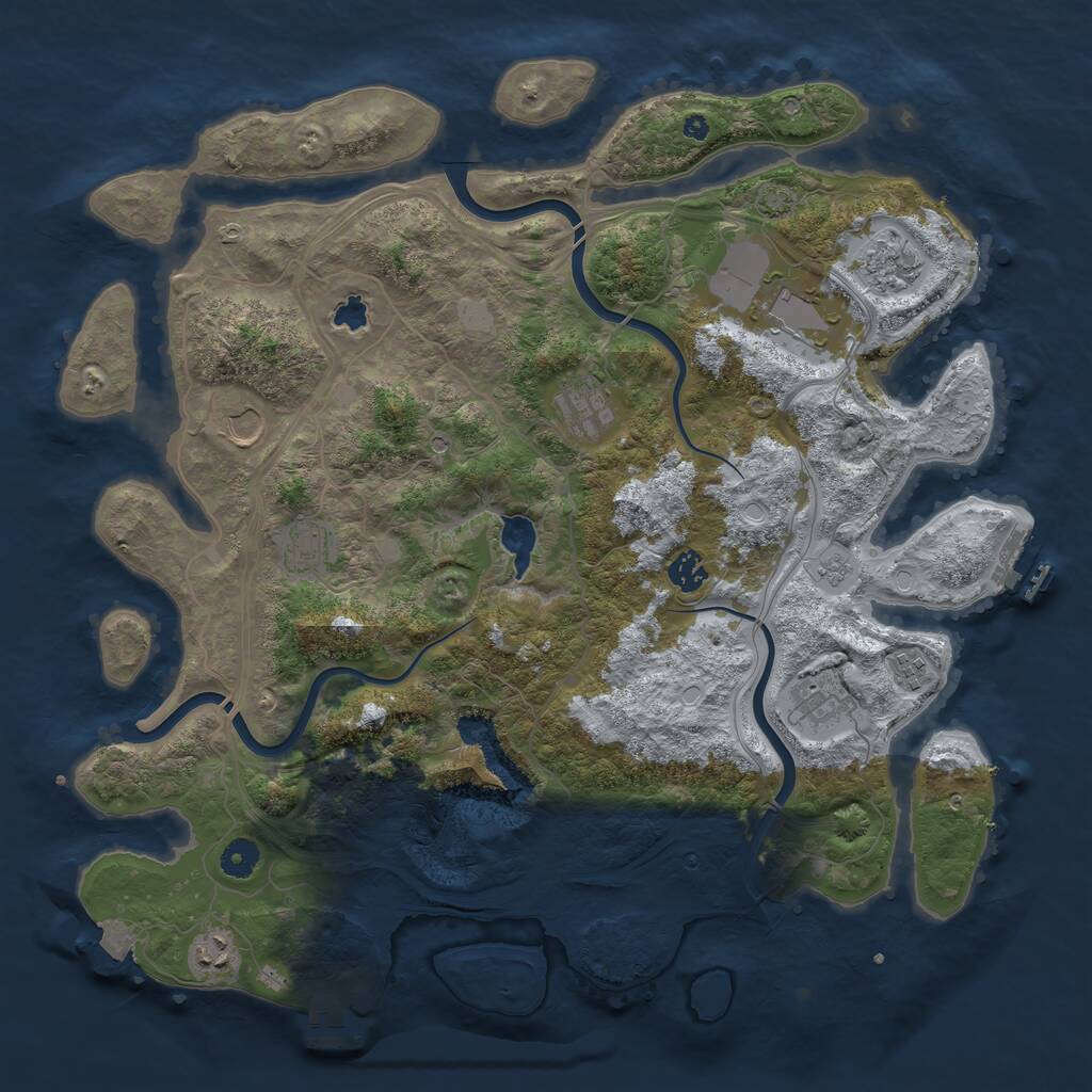 Rust Map: Procedural Map, Size: 4250, Seed: 238418946, 15 Monuments