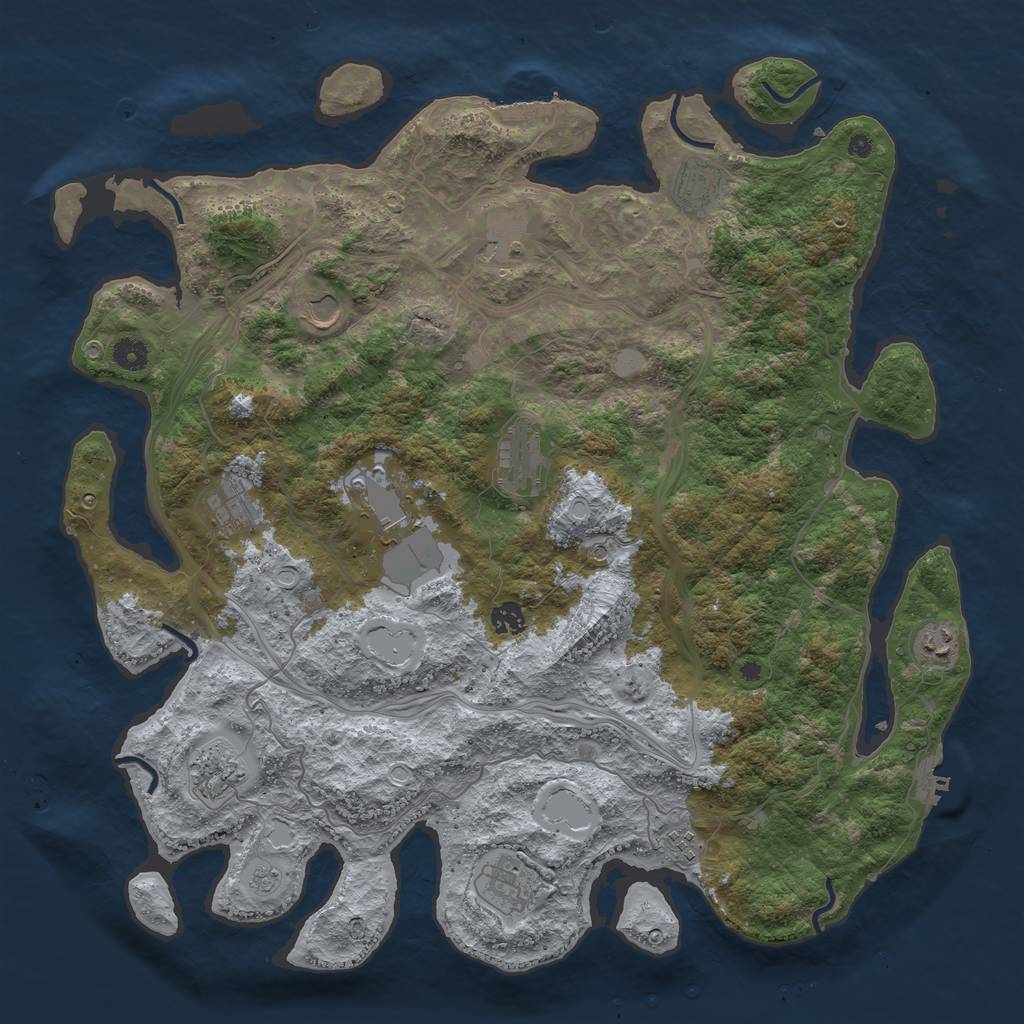 Rust Map: Procedural Map, Size: 4500, Seed: 1662713529, 20 Monuments