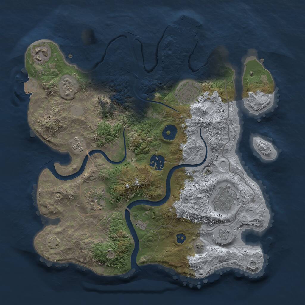 Rust Map: Procedural Map, Size: 3000, Seed: 2138763113, 10 Monuments