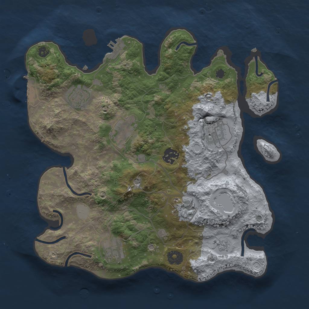 Rust Map: Procedural Map, Size: 3000, Seed: 2138763113, 15 Monuments