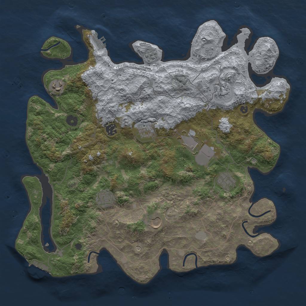 Rust Map: Procedural Map, Size: 4000, Seed: 816941, 18 Monuments