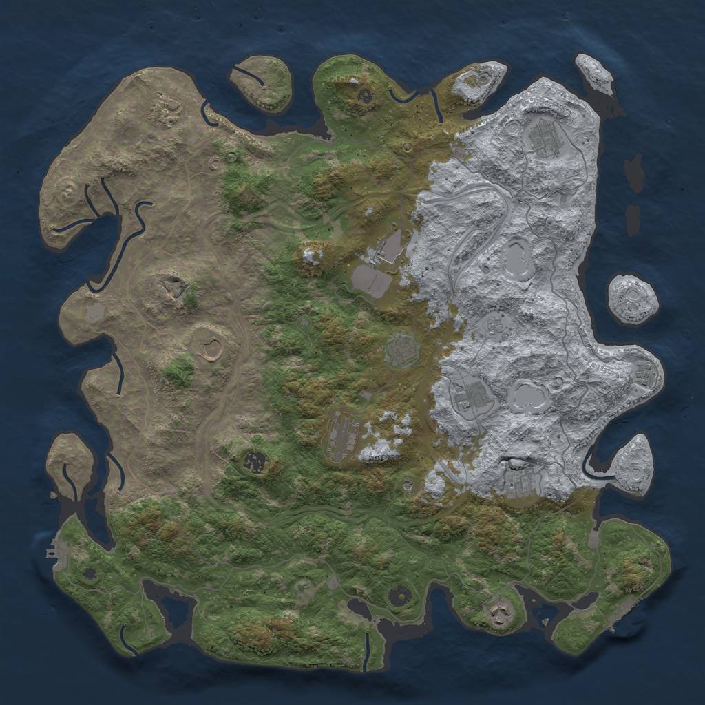 Rust Map: Procedural Map, Size: 4800, Seed: 95954542, 20 Monuments