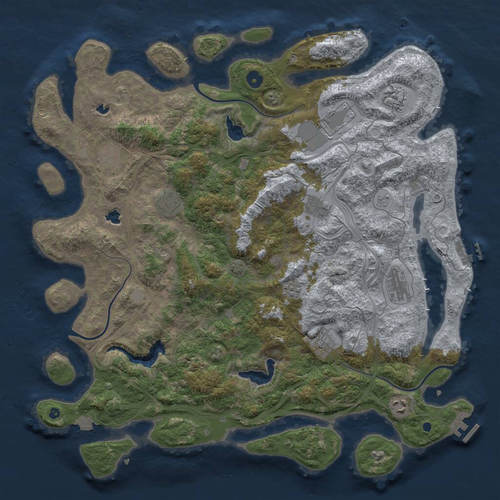 Rust Map: Procedural Map, Size: 4500, Seed: 645297189, 15 Monuments