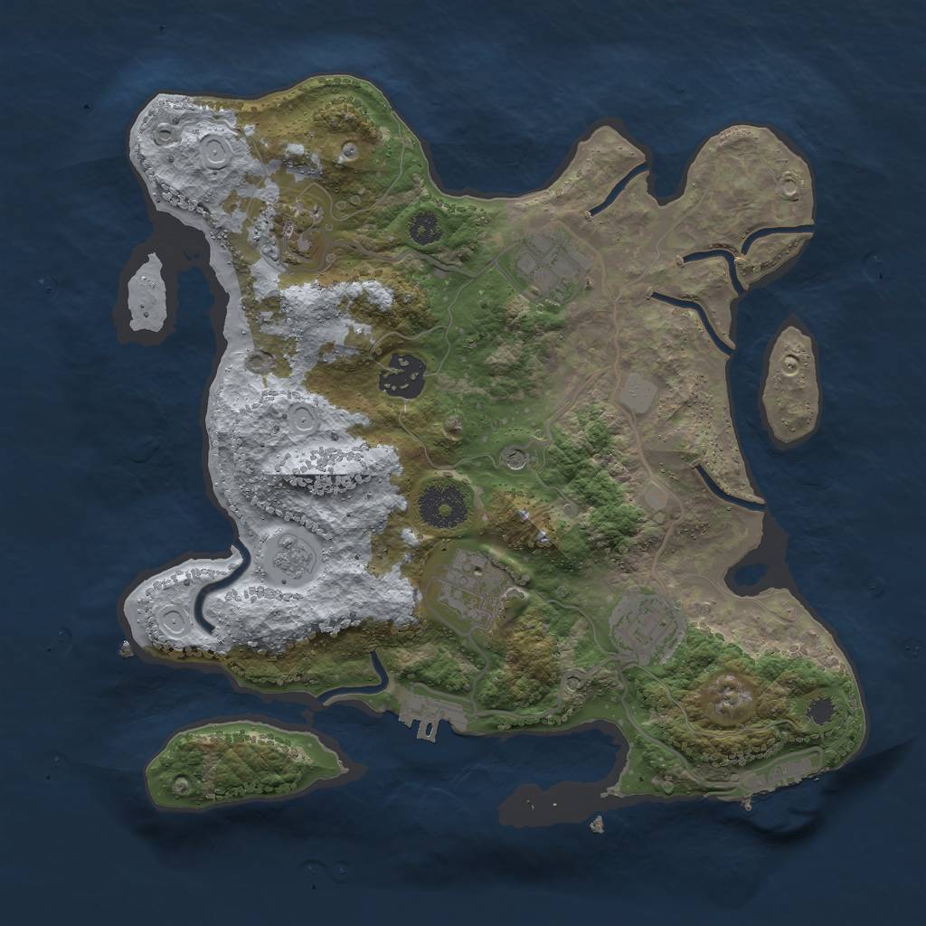 Rust Map: Procedural Map, Size: 3000, Seed: 28842, 14 Monuments