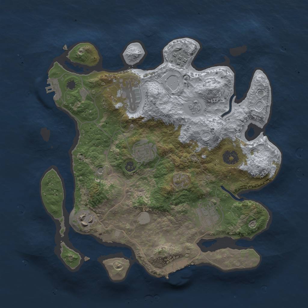Rust Map: Procedural Map, Size: 3000, Seed: 95877, 14 Monuments