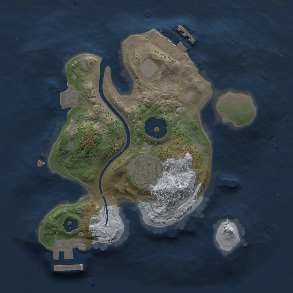 Rust Map: Procedural Map, Size: 2000, Seed: 397755964, 4 Monuments