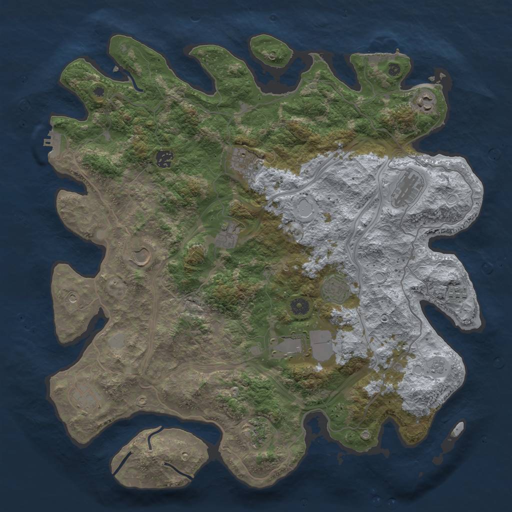 Rust Map: Procedural Map, Size: 4250, Seed: 246810, 20 Monuments