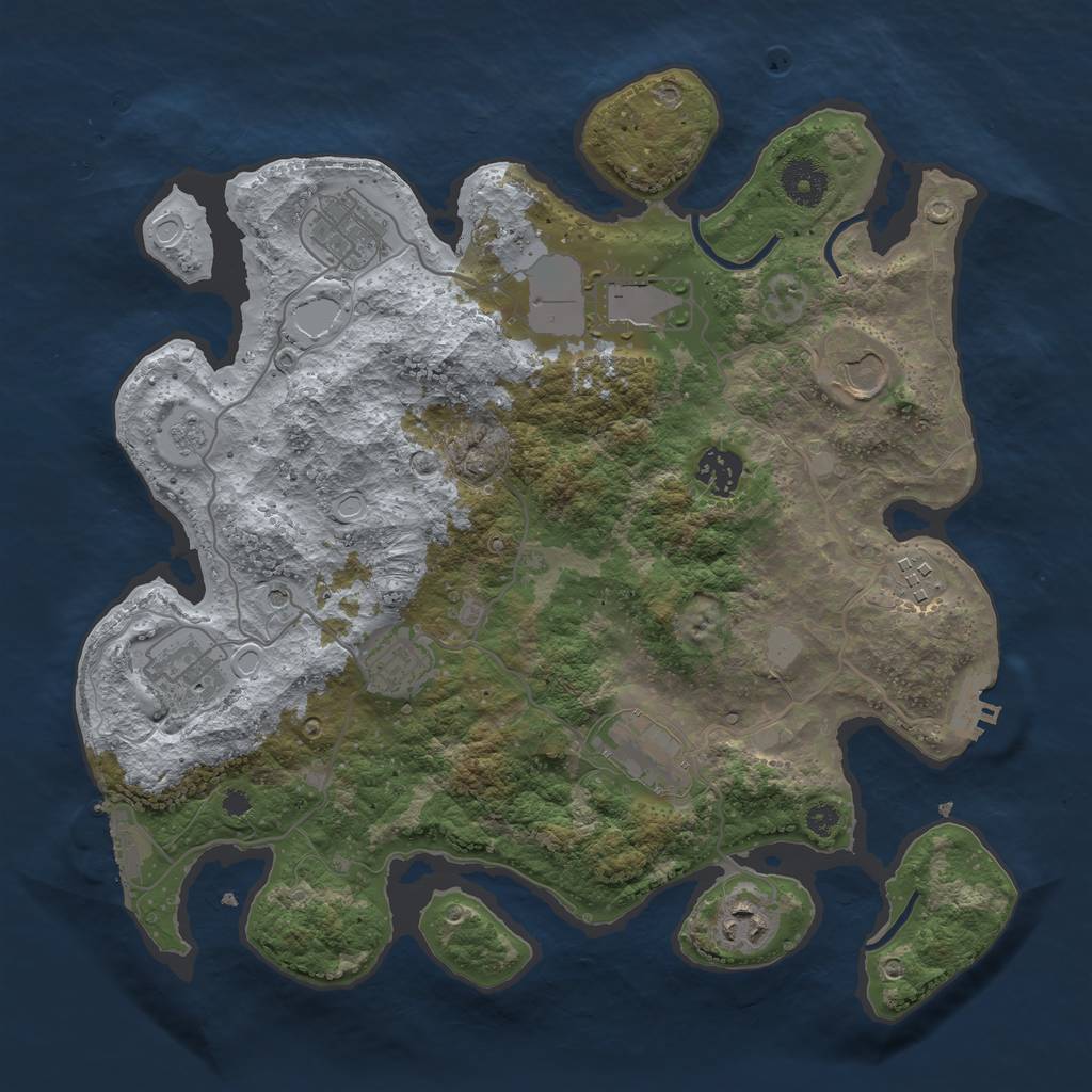 Rust Map: Procedural Map, Size: 3500, Seed: 313131356, 18 Monuments