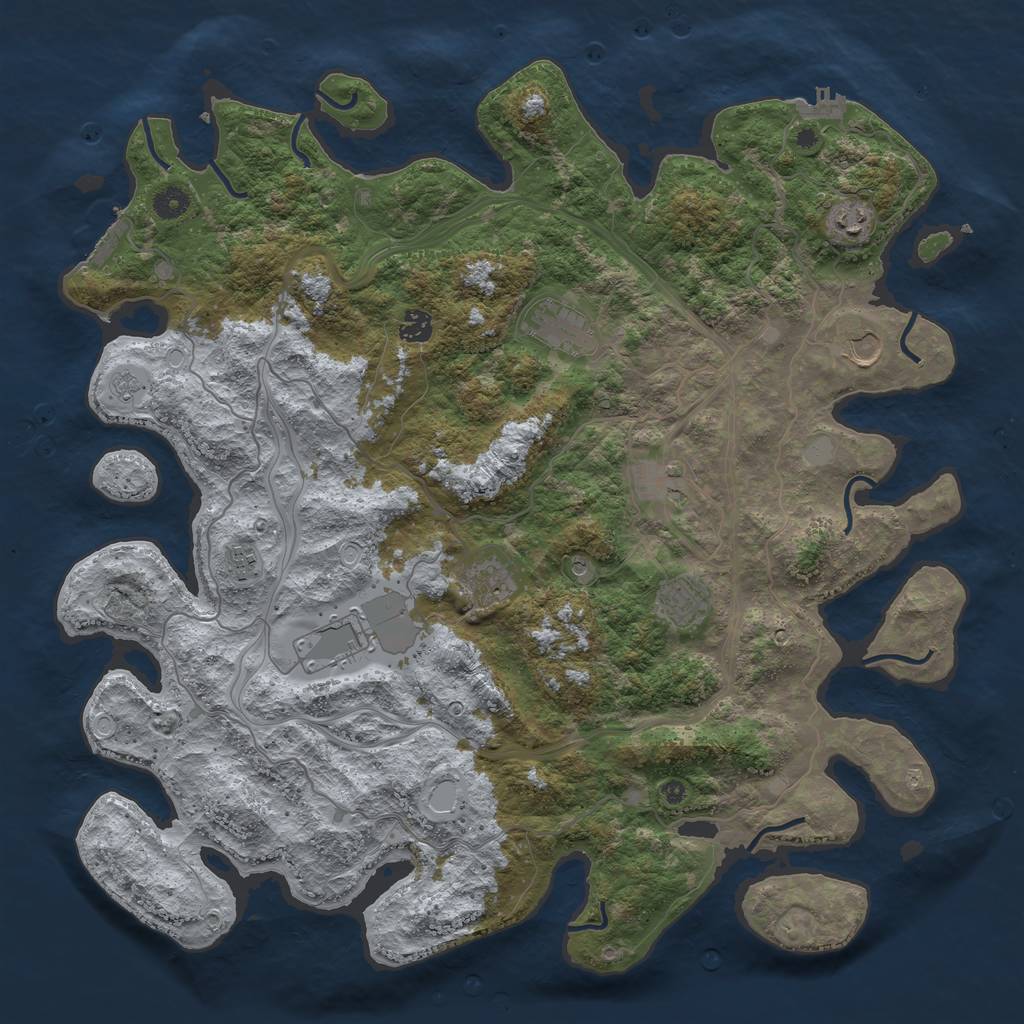 Rust Map: Procedural Map, Size: 4500, Seed: 160, 18 Monuments