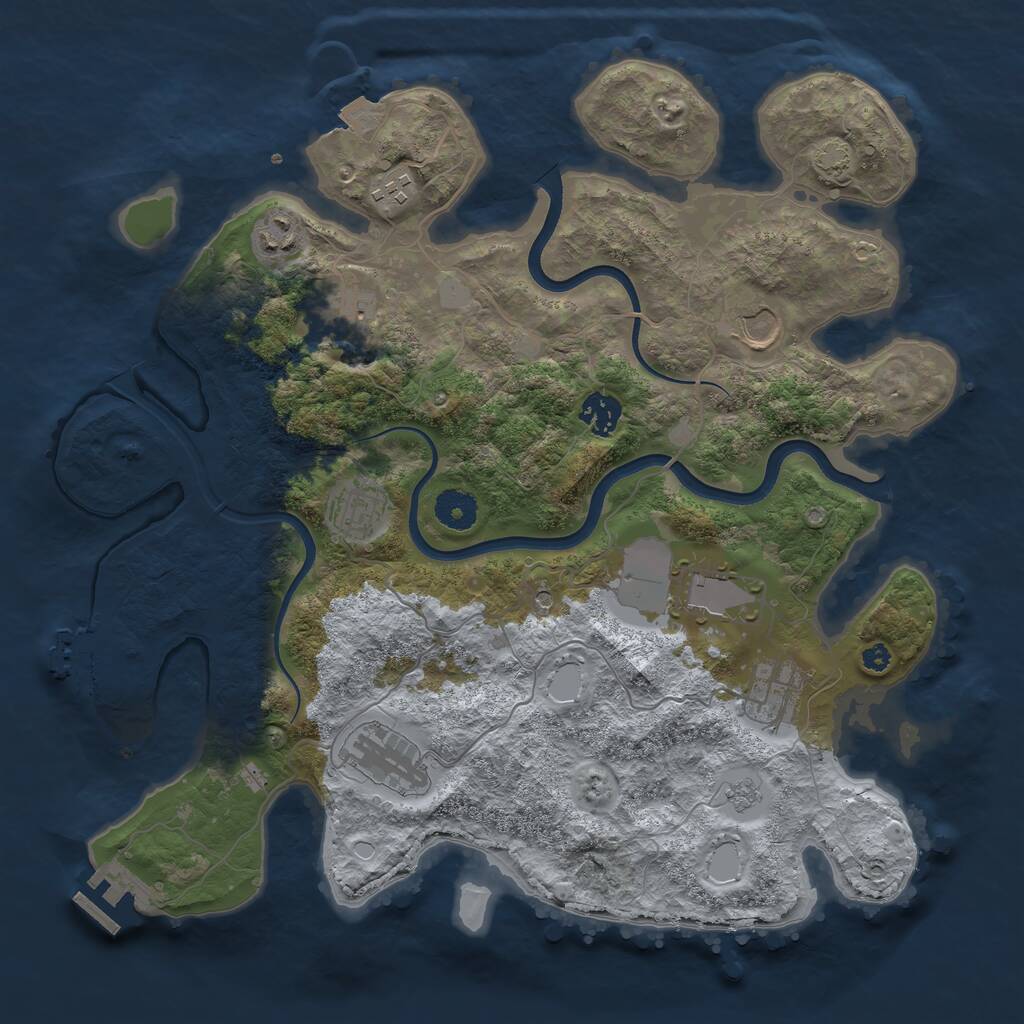 Rust Map: Procedural Map, Size: 3700, Seed: 1298998723, 15 Monuments