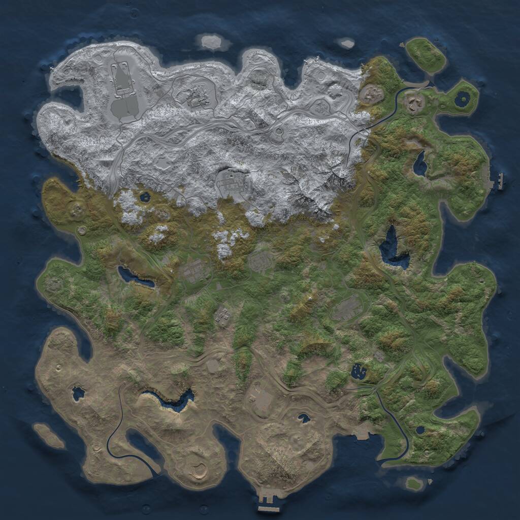 Rust Map: Procedural Map, Size: 5000, Seed: 723318492, 17 Monuments
