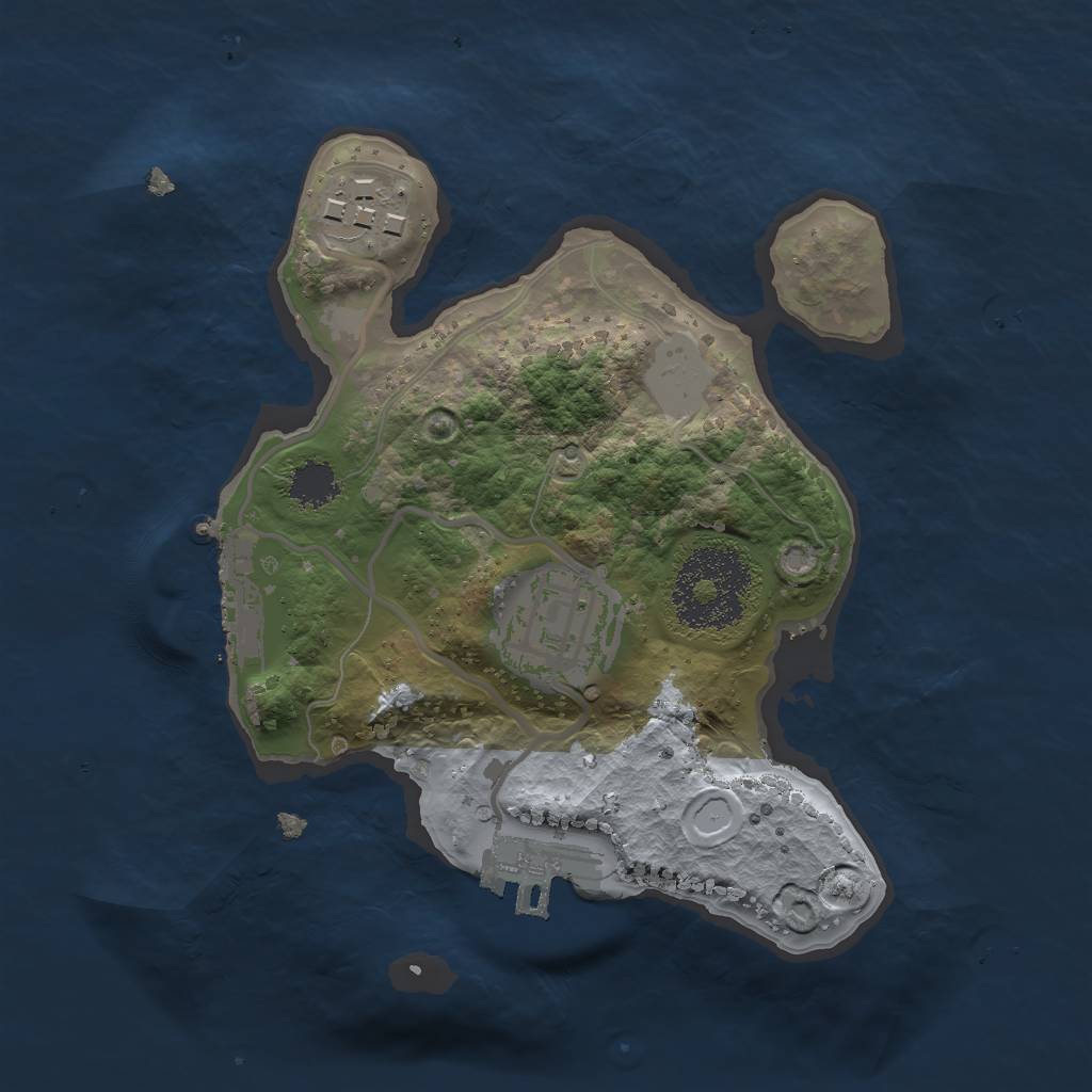 Rust Map: Procedural Map, Size: 2000, Seed: 1307643081, 9 Monuments