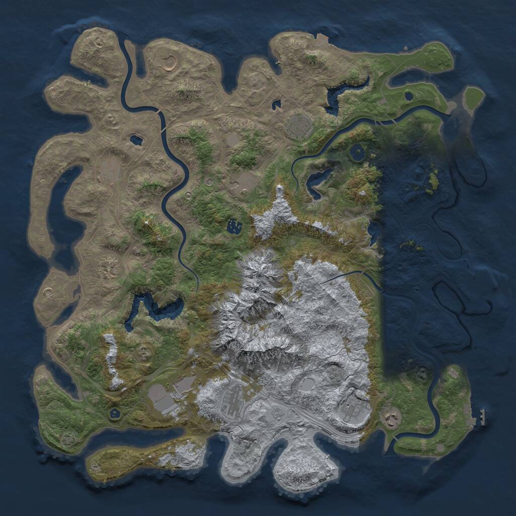 Rust Map: Procedural Map, Size: 5000, Seed: 3422, 17 Monuments