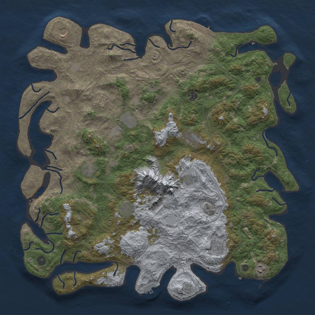 Rust Map: Procedural Map, Size: 5000, Seed: 3422, 20 Monuments