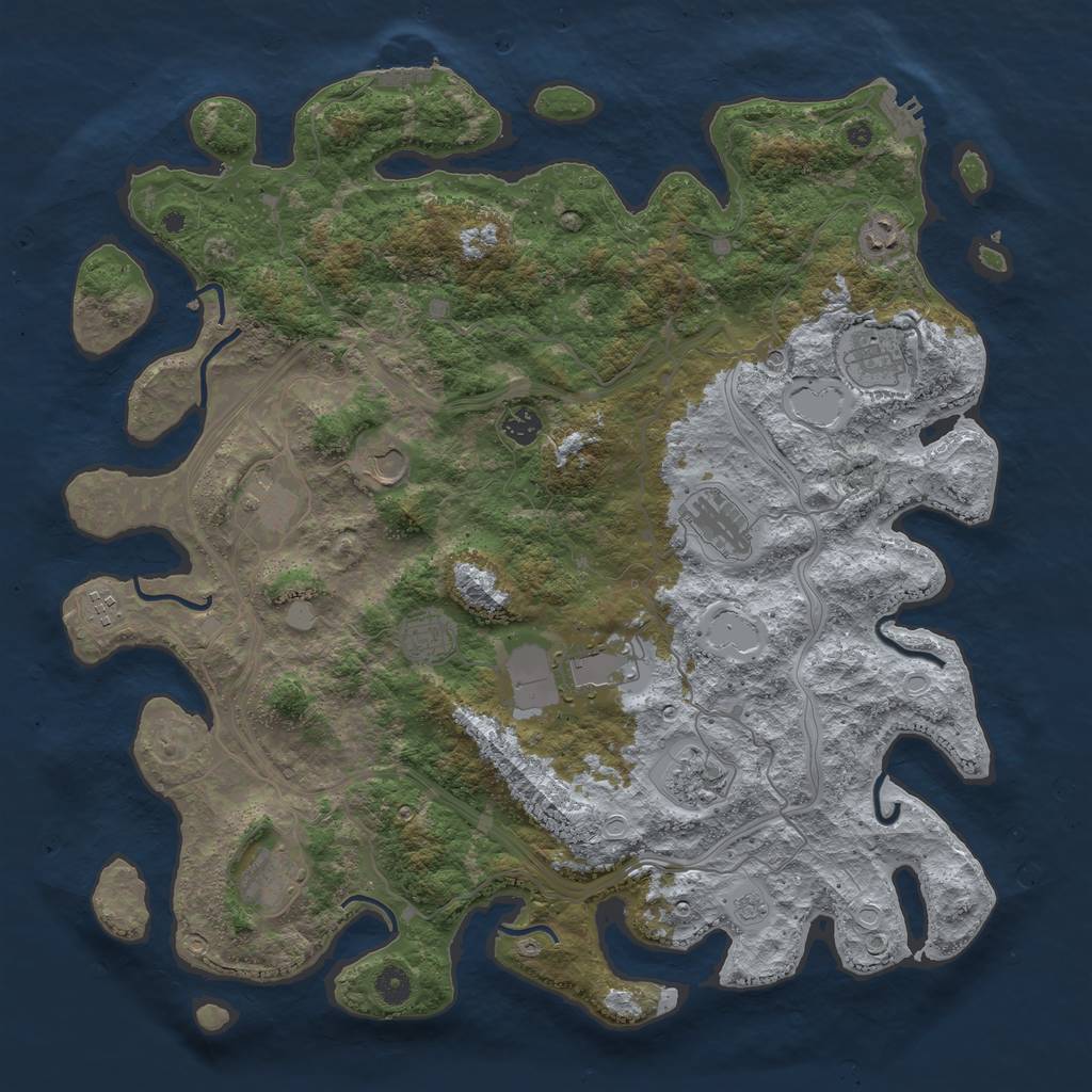 Rust Map: Procedural Map, Size: 4500, Seed: 5082022, 20 Monuments