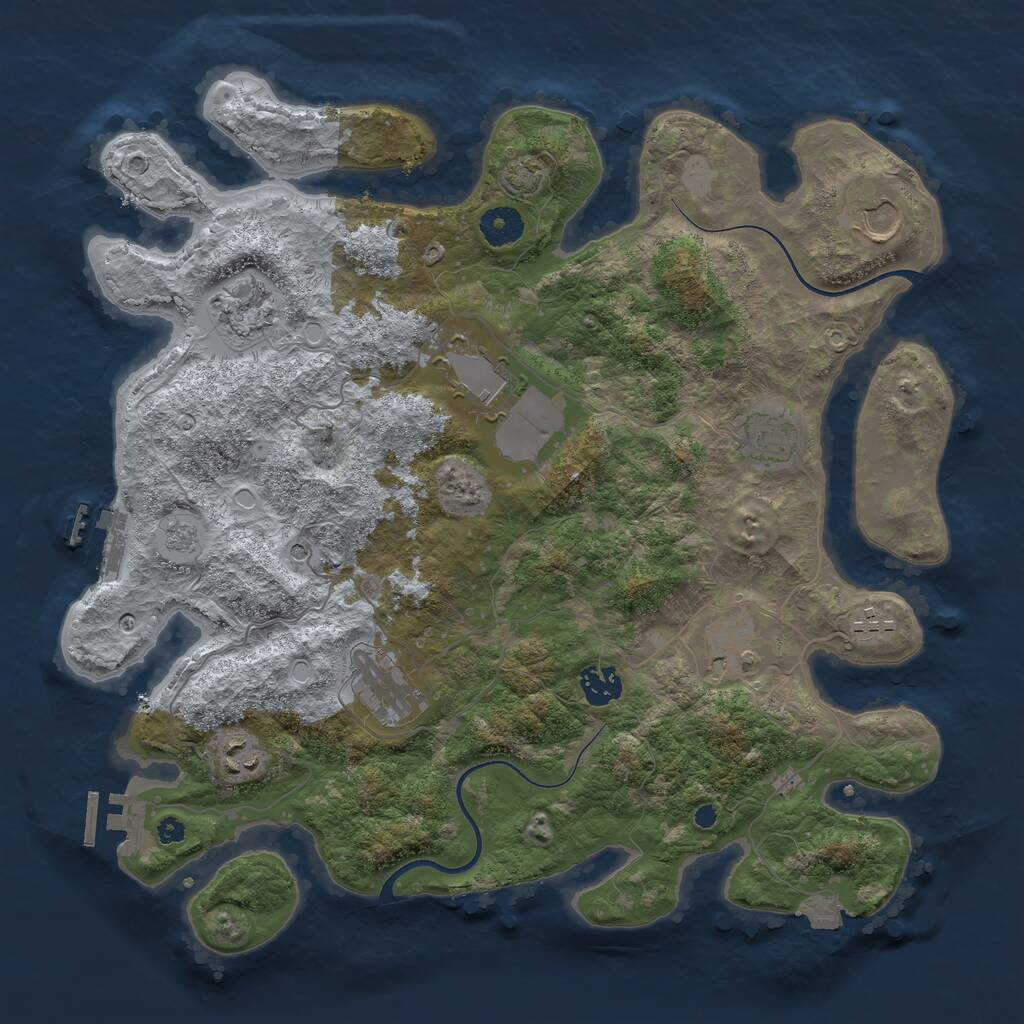 Rust Map: Procedural Map, Size: 3750, Seed: 284674465, 15 Monuments