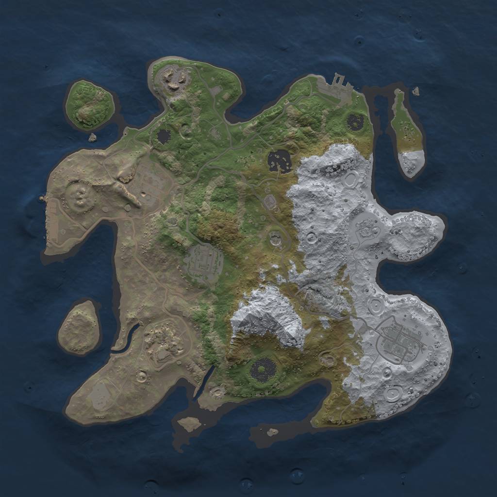 Rust Map: Procedural Map, Size: 3000, Seed: 802522338, 15 Monuments