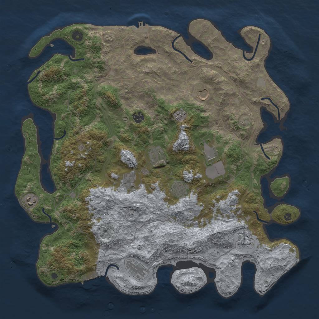 Rust Map: Procedural Map, Size: 4300, Seed: 80, 19 Monuments