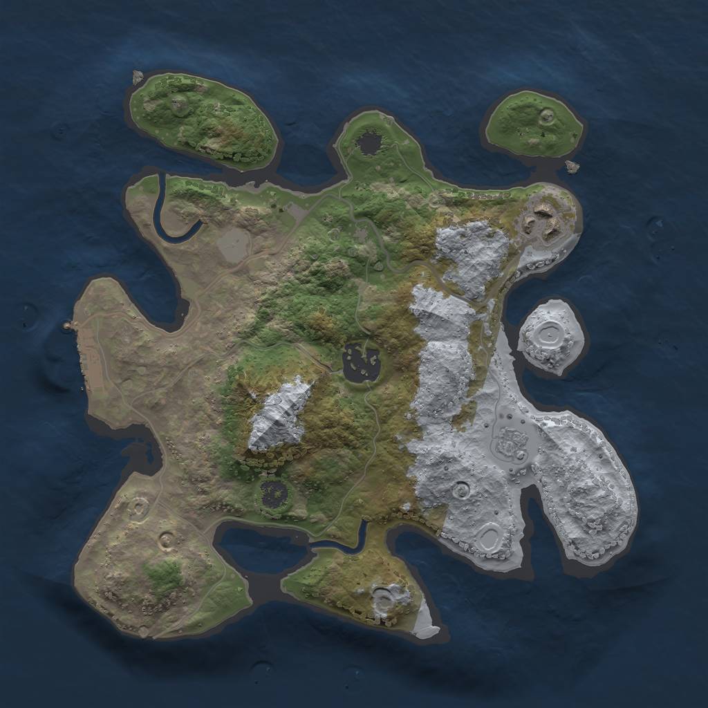 Rust Map: Procedural Map, Size: 2608, Seed: 12571, 9 Monuments