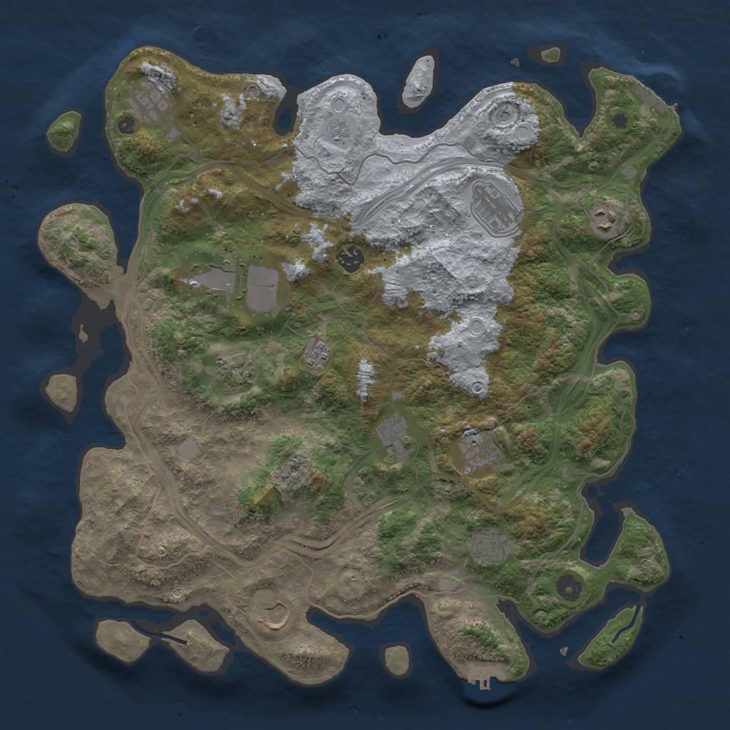 Rust Map: Procedural Map, Size: 4250, Seed: 1483356917, 20 Monuments