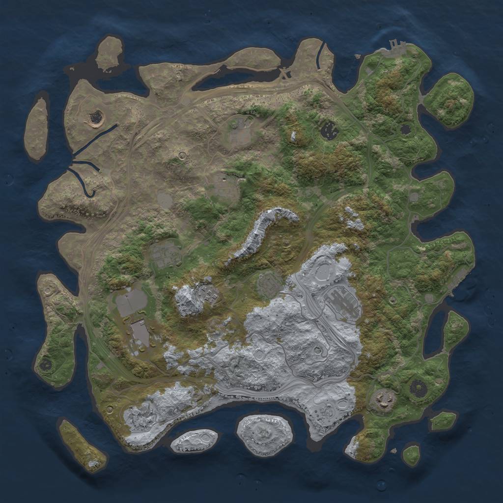 Rust Map: Procedural Map, Size: 4250, Seed: 1342434178, 20 Monuments