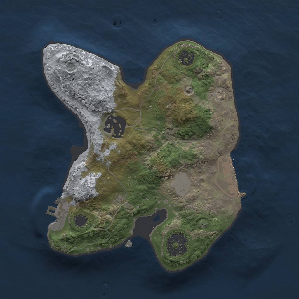 Rust Map: Procedural Map, Size: 2000, Seed: 419229732, 8 Monuments