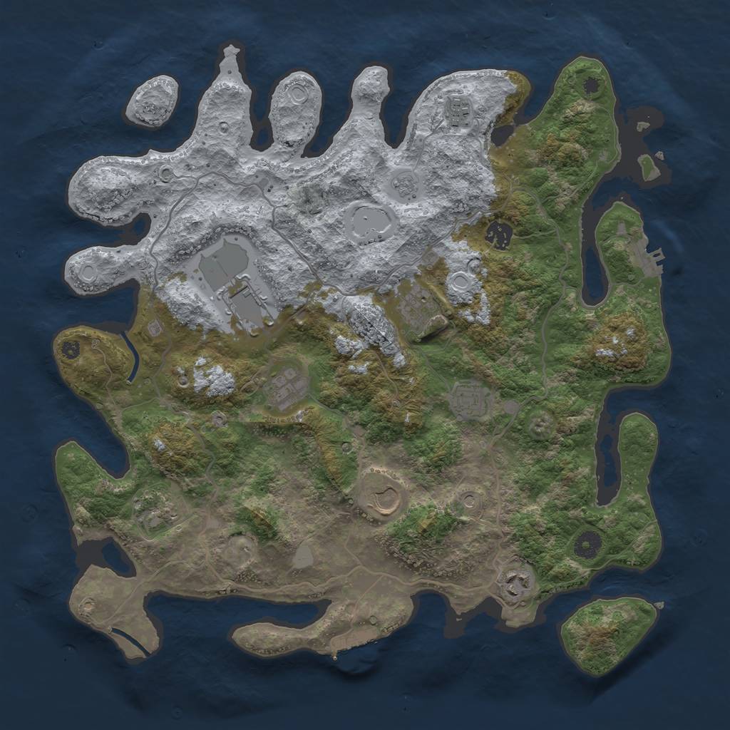 Rust Map: Procedural Map, Size: 4000, Seed: 6187703, 18 Monuments