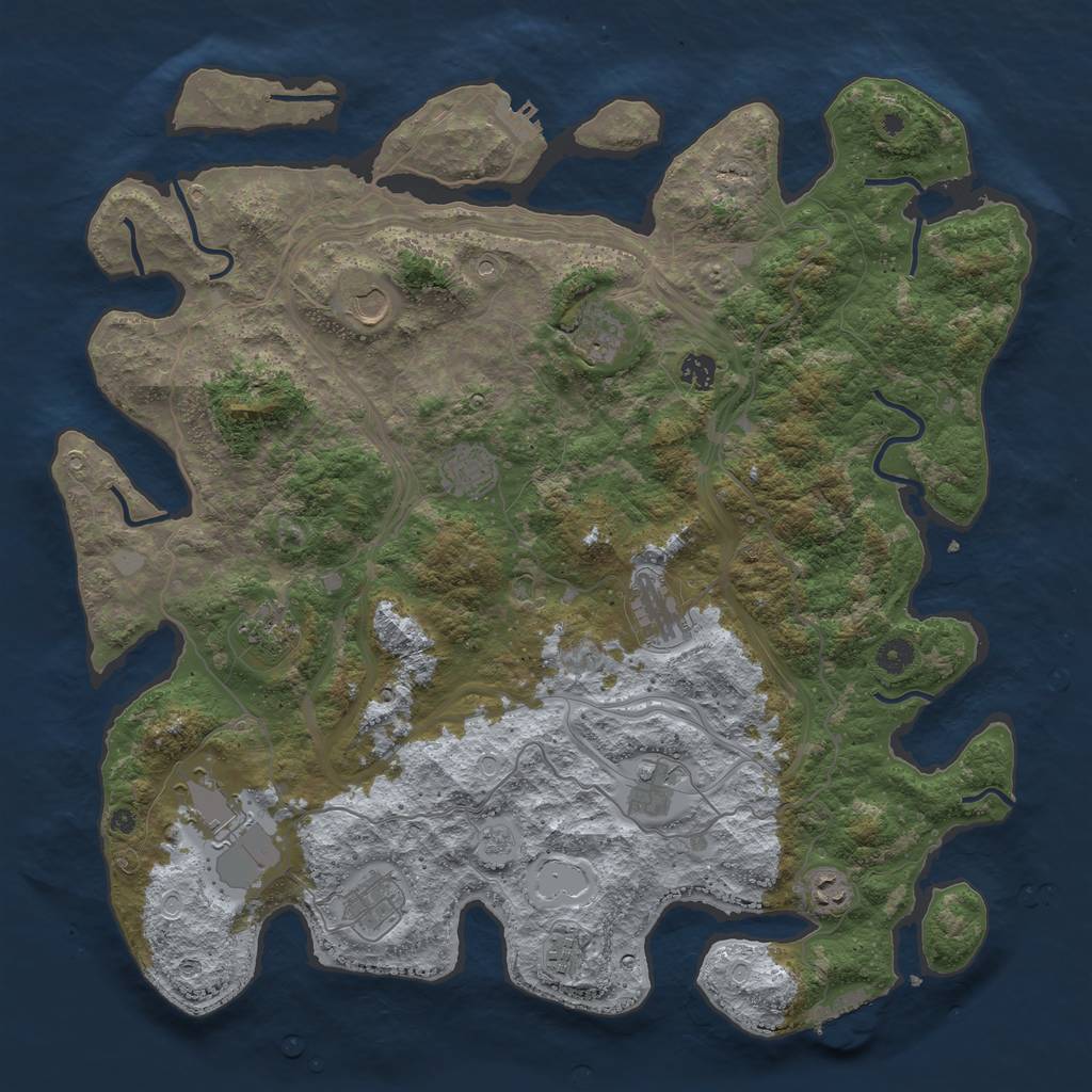 Rust Map: Procedural Map, Size: 4500, Seed: 232246720, 20 Monuments