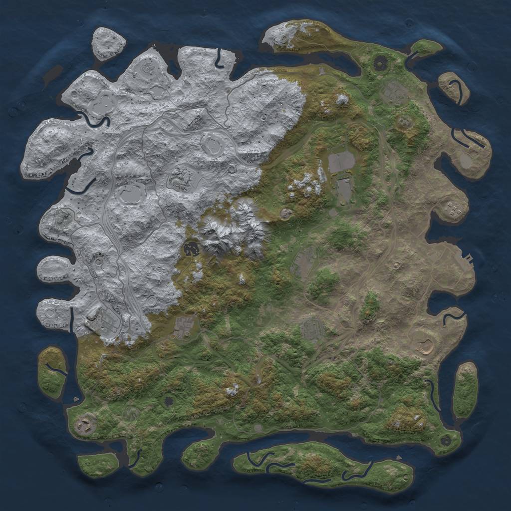 Rust Map: Procedural Map, Size: 5000, Seed: 28160821, 19 Monuments