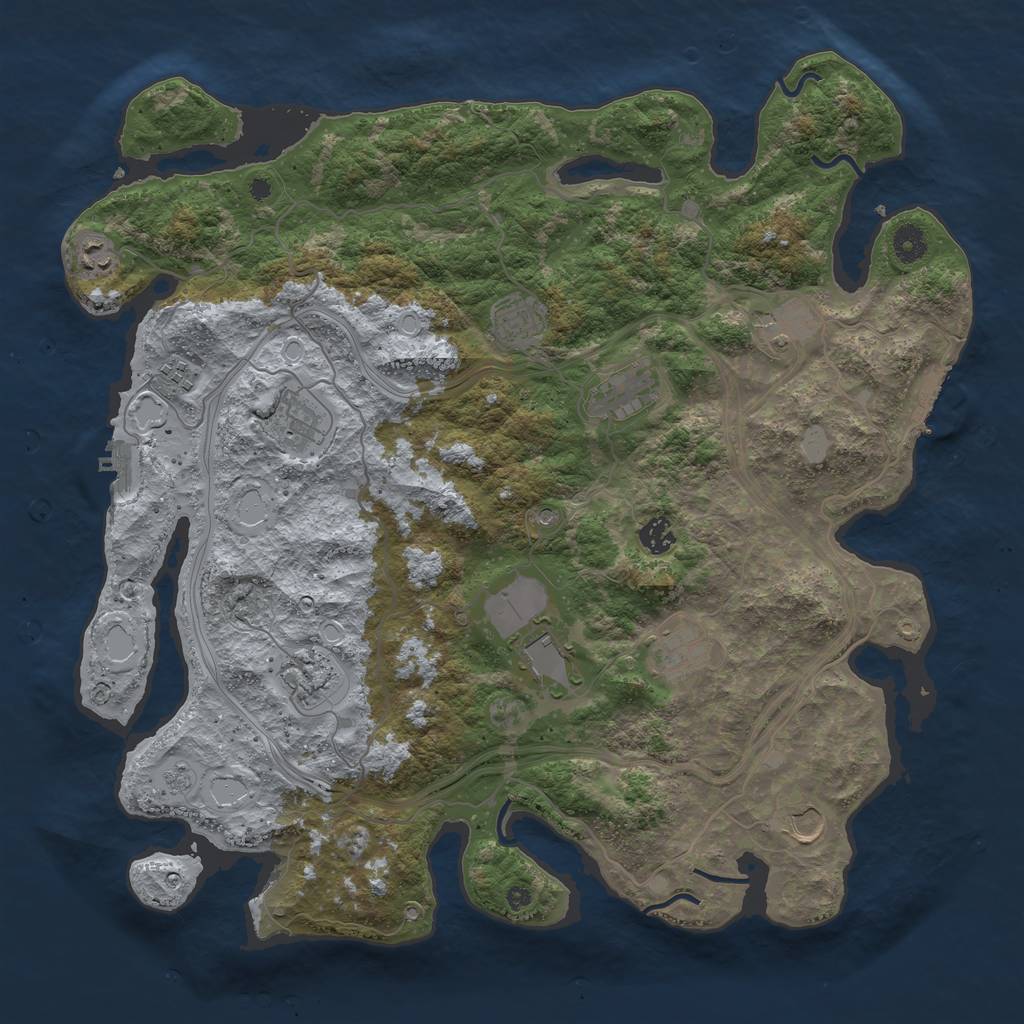 Rust Map: Procedural Map, Size: 4300, Seed: 37463, 20 Monuments