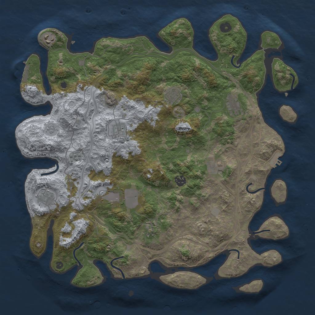 Rust Map: Procedural Map, Size: 4300, Seed: 976296782, 19 Monuments