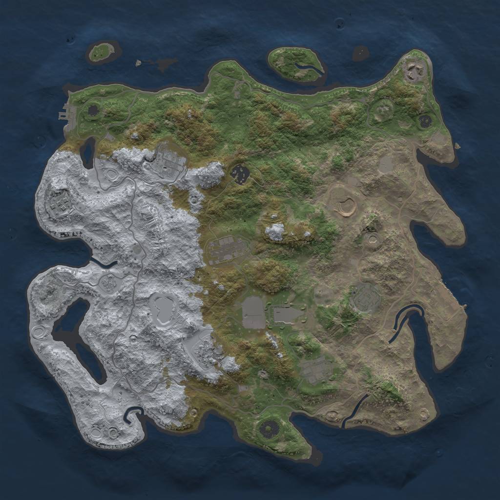 Rust Map: Procedural Map, Size: 4000, Seed: 119170, 19 Monuments