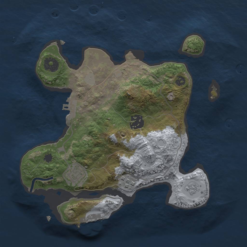Rust Map: Procedural Map, Size: 2500, Seed: 32382, 11 Monuments