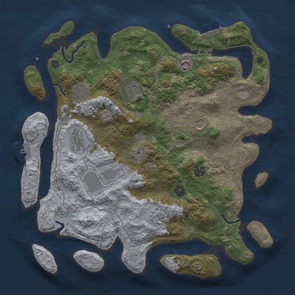 Rust Map: Procedural Map, Size: 4000, Seed: 778134, 18 Monuments