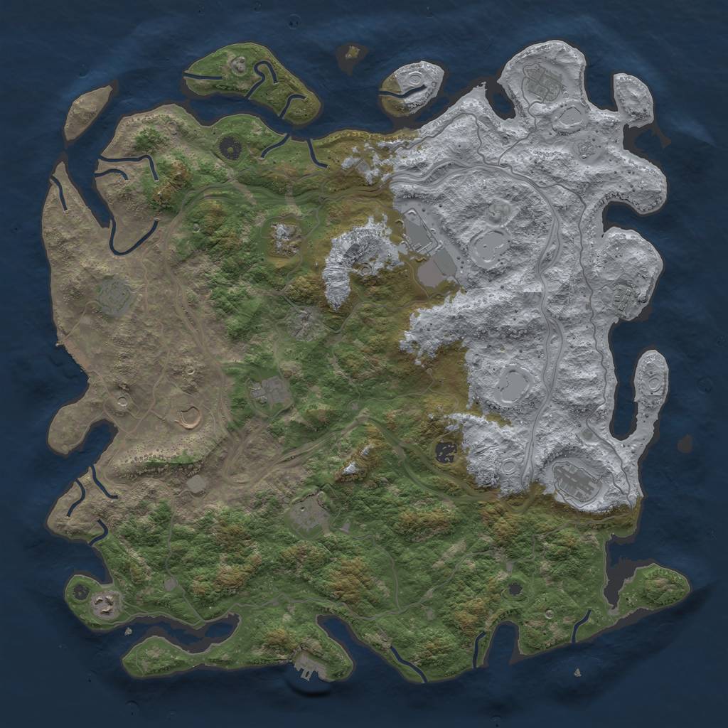 Rust Map: Procedural Map, Size: 4869, Seed: 27822, 20 Monuments