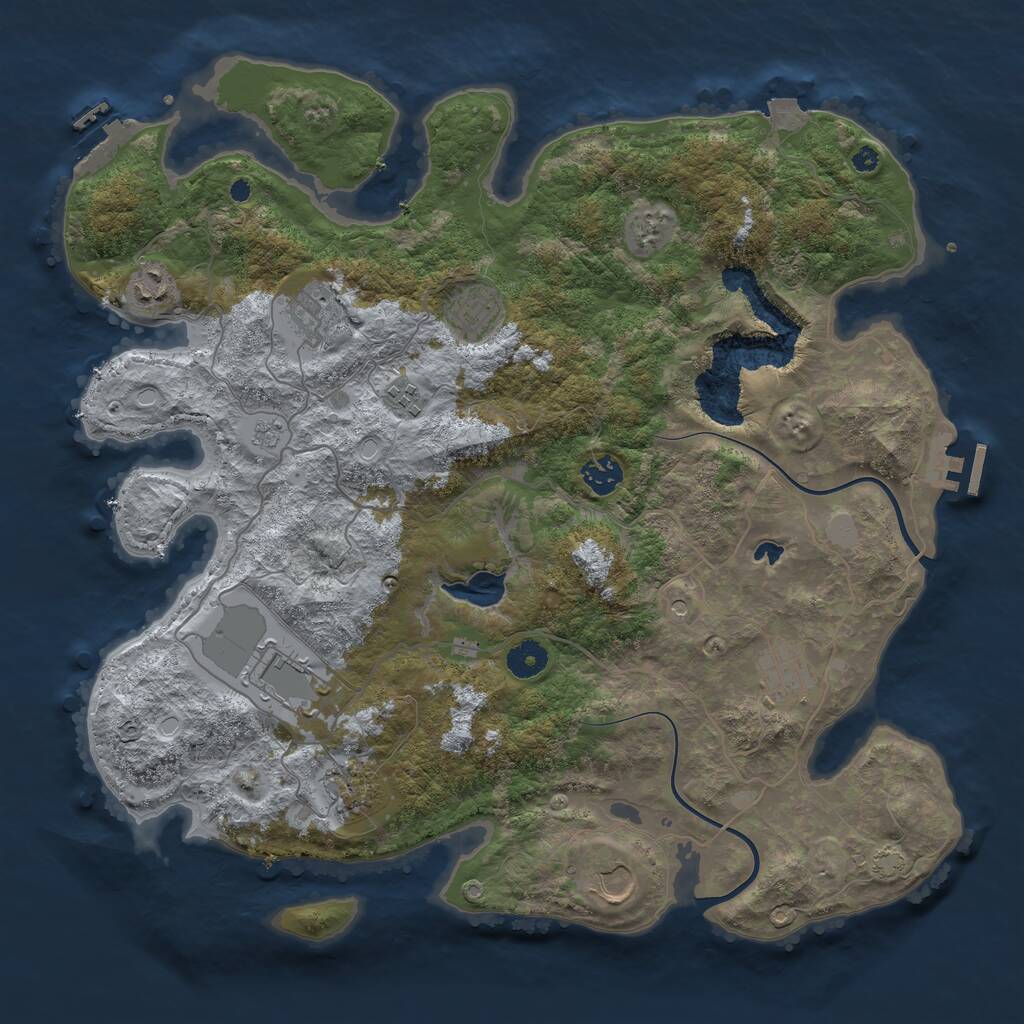 Rust Map: Procedural Map, Size: 4000, Seed: 765486845, 15 Monuments
