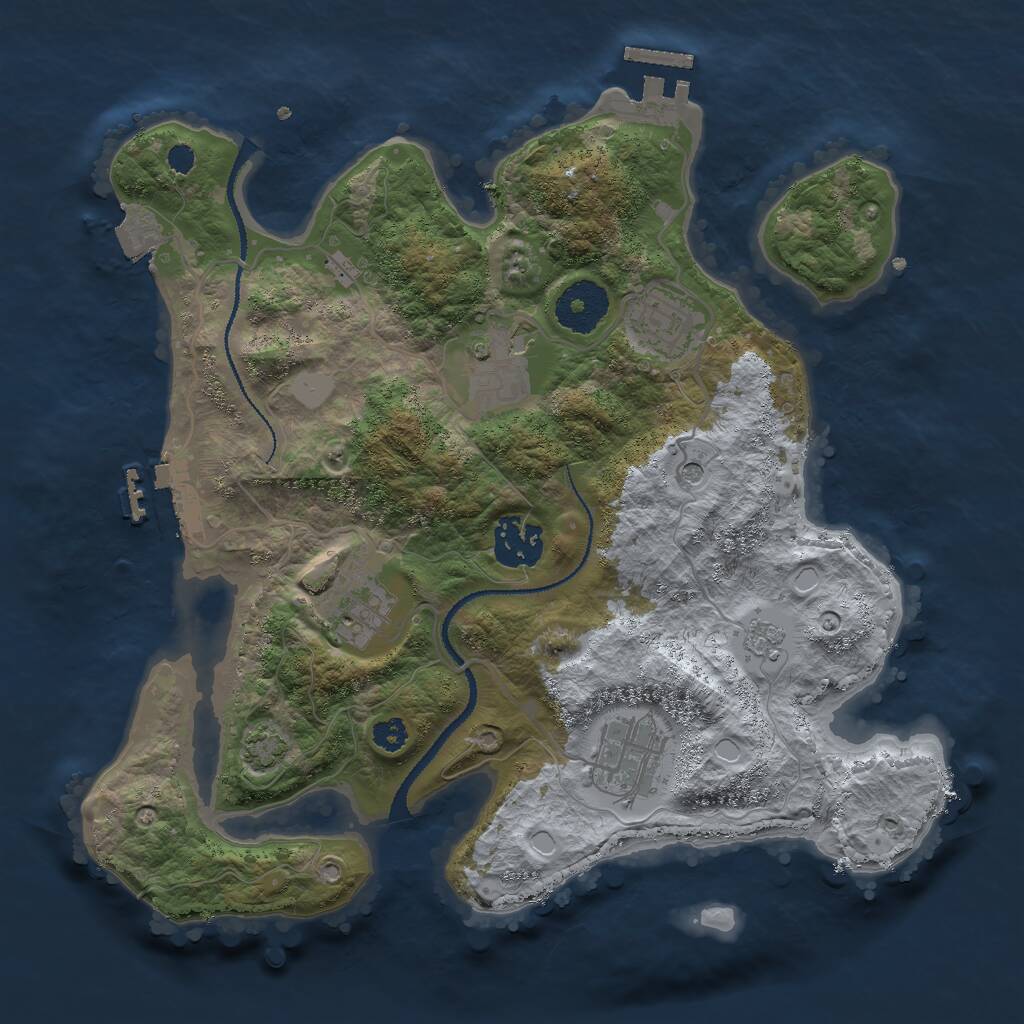Rust Map: Procedural Map, Size: 3000, Seed: 961031724, 11 Monuments