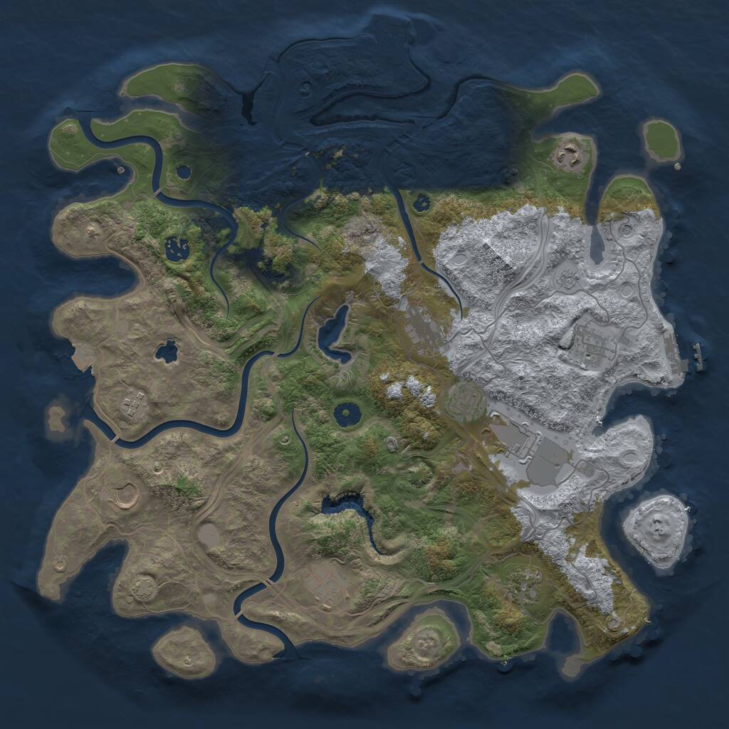 Rust Map: Procedural Map, Size: 4250, Seed: 127439285, 16 Monuments
