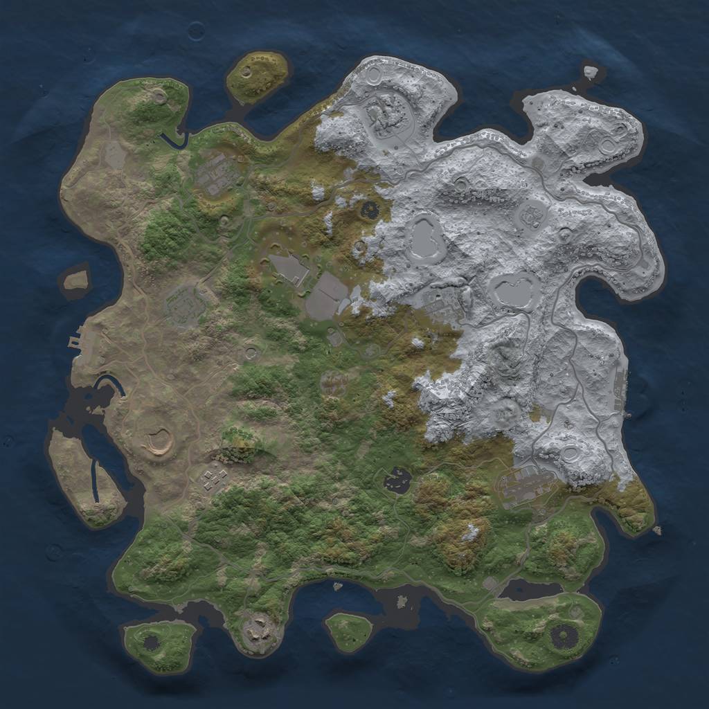 Rust Map: Procedural Map, Size: 4000, Seed: 62315075, 19 Monuments