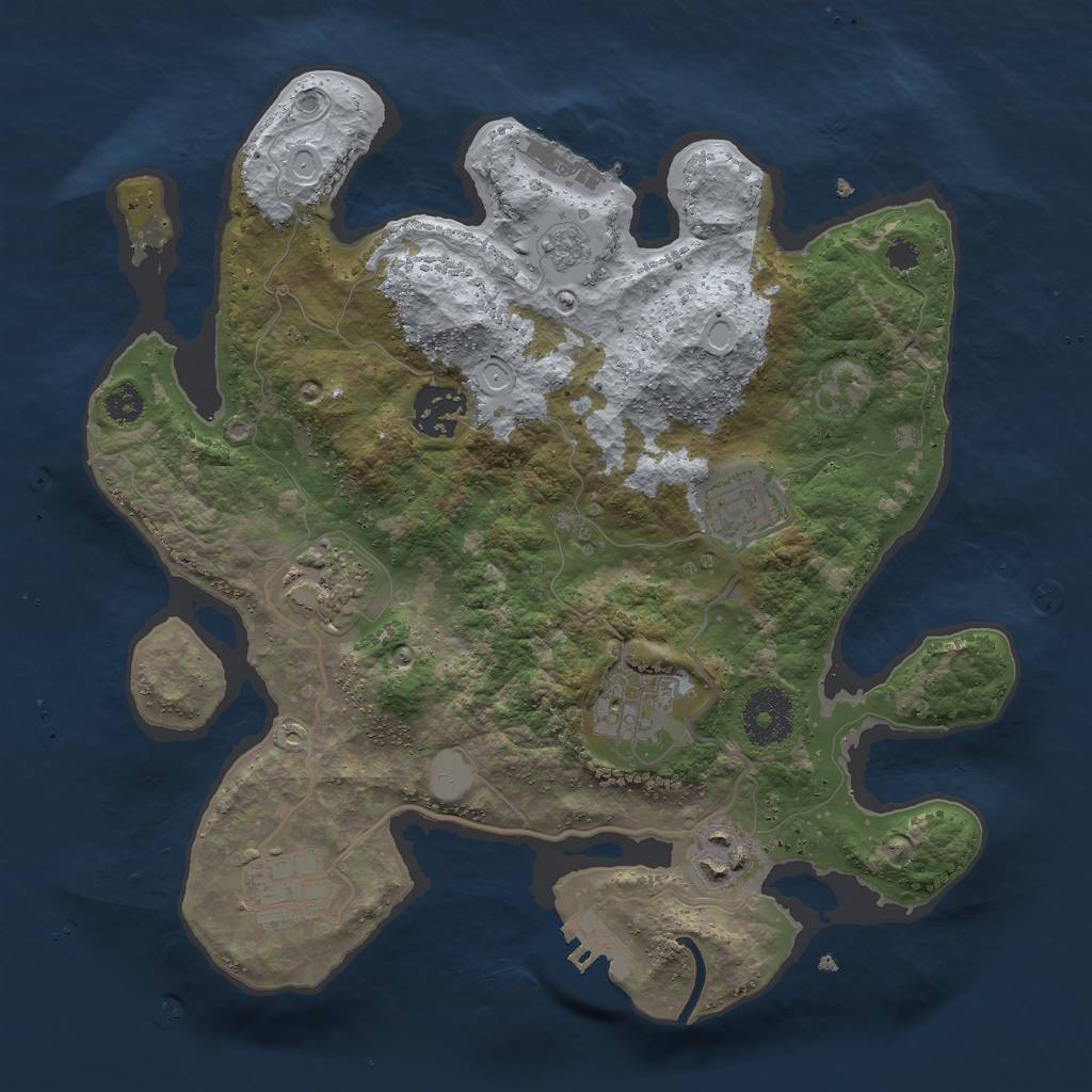 Rust Map: Procedural Map, Size: 3000, Seed: 1827771926, 14 Monuments