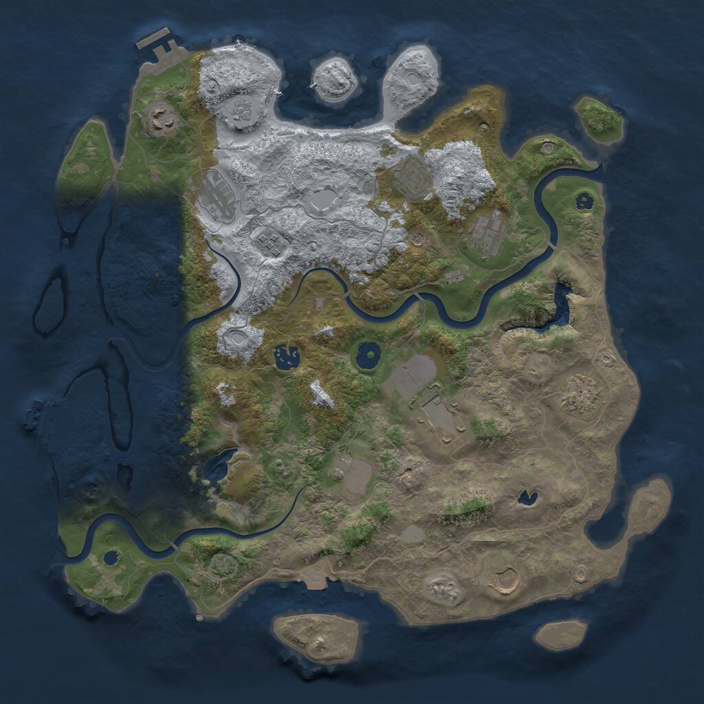 Rust Map: Procedural Map, Size: 4000, Seed: 2840, 16 Monuments