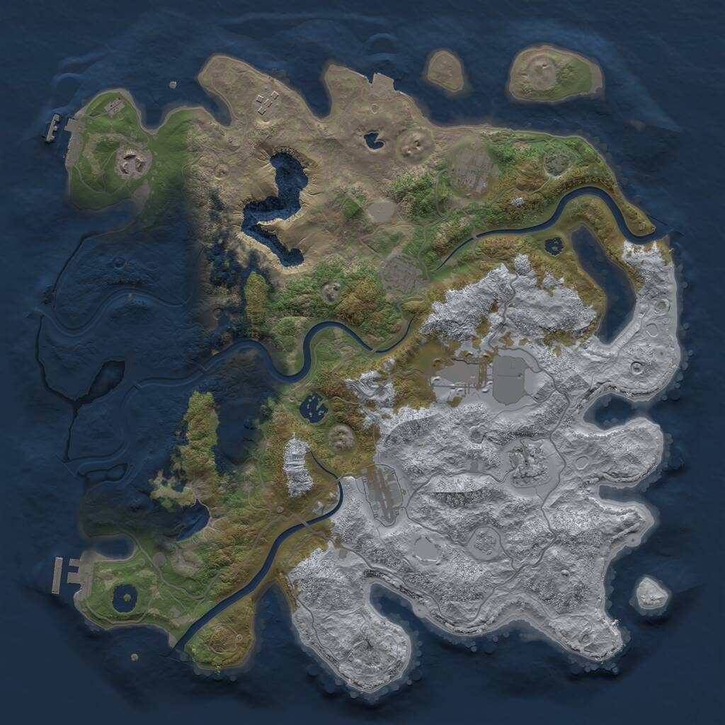Rust Map: Procedural Map, Size: 4000, Seed: 64844284, 15 Monuments