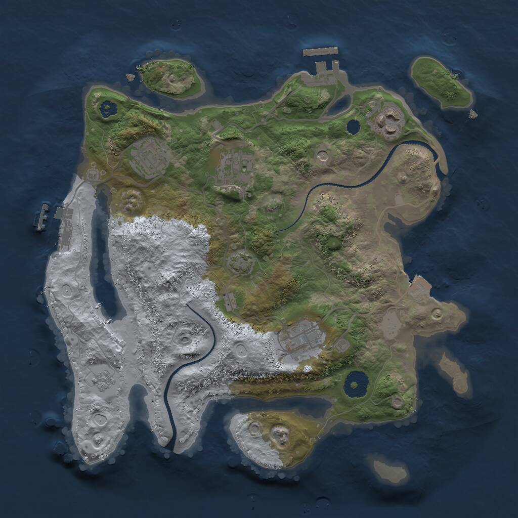 Rust Map: Procedural Map, Size: 3000, Seed: 78321, 10 Monuments