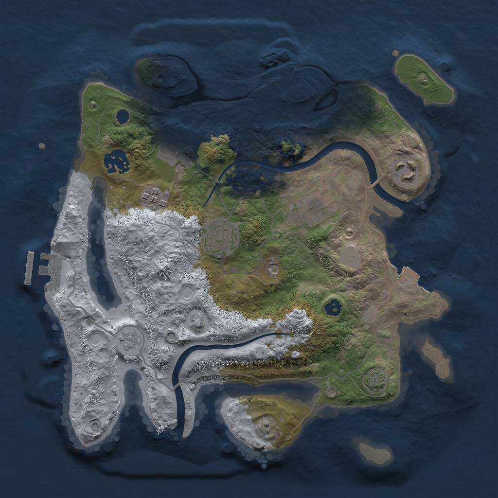 Rust Map: Procedural Map, Size: 3000, Seed: 78321, 12 Monuments