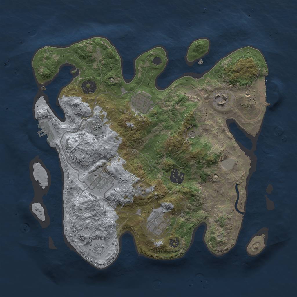 Rust Map: Procedural Map, Size: 3000, Seed: 5634, 15 Monuments