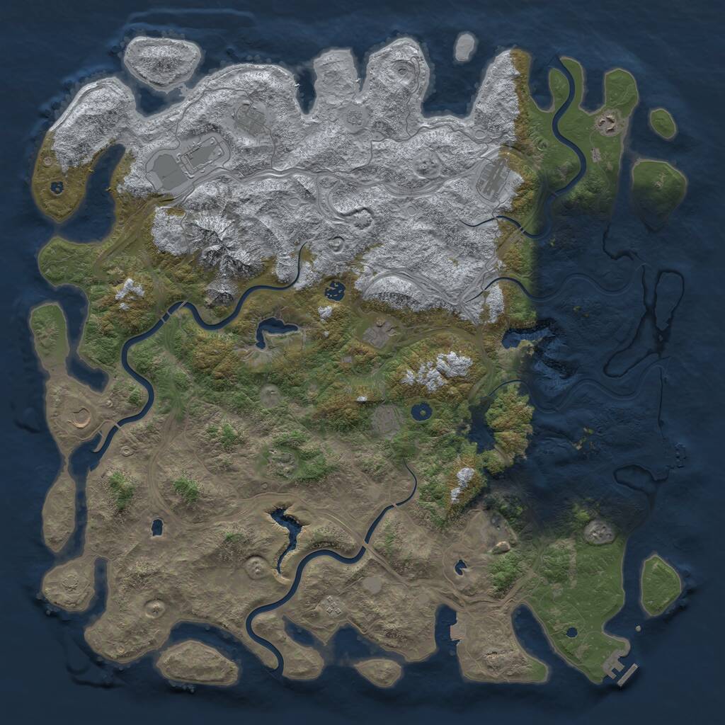 Rust Map: Procedural Map, Size: 5500, Seed: 94554, 17 Monuments